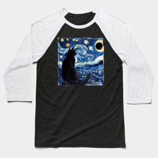 Starry Night Solar Eclipse 2024 Baseball T-Shirt